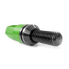 OMP Speed set 20 black wheel bolts M14x1.5 H:17-19 L: 28mm with green shell of alu.7075+DIN 12.9