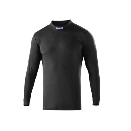 LONG HIGH NECK T-SHIRT B-ROOKIE TOP COT L BLACK