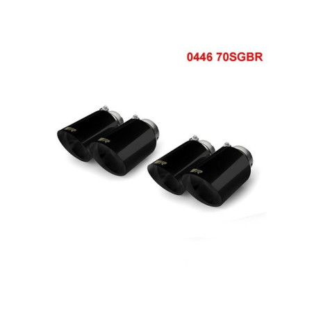 SET DE 4 COLAS REMUS DE 102MM(CORTA) CORTE RECTO Y ANGULADO CROMO NEGRO