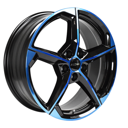 LLANTA RONAL R66 8.0X19 ET44 5X112 JETBLACK-BARNIZ AZUL