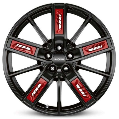 LLANTA RONAL R67 Red Left 8.0X19 ET35 5X112 JETBLACK