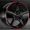 LLANTA RONAL R69 MCR 8.0X18 ET40 5X108 JETBLACK-ARO ROJO