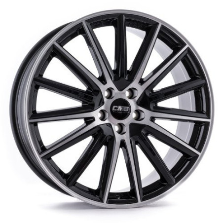 LLANTA CMS 8x18 ET48 5x108 63.4 NEGRO DIAMANTE BRILLANTE