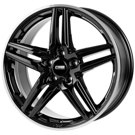 LLANTA CMS 7,5x17 ET40 5x112 66.5 BORDE NEGRO DIAMANTE BRILLANTE