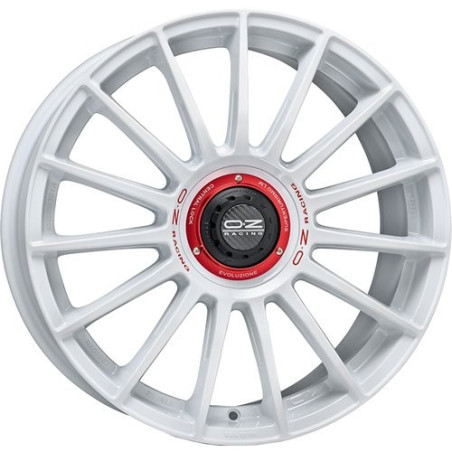 LLANTA OZ RACING SUPERT  EVOLUZ  WRC 8,5X19 ET38 5X114,3 BLANCO RED LETTERING