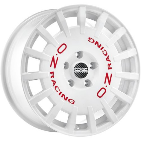 LLANTA OZ RACING RALLY RACING 8X17 ET48 5X100 BLANCO RED LETTERING