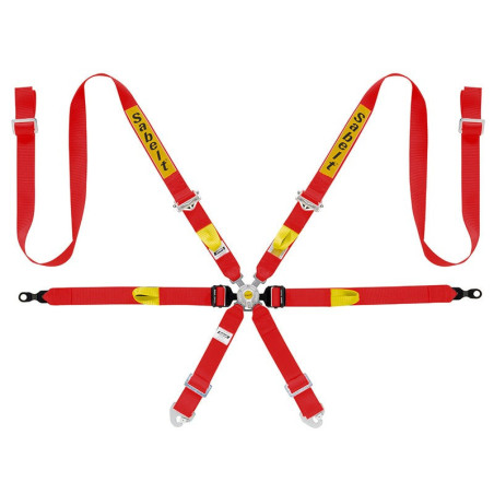 6 POINT HARNESS HIGH RANGE GT3 997-911 FIA8853-2016 RED