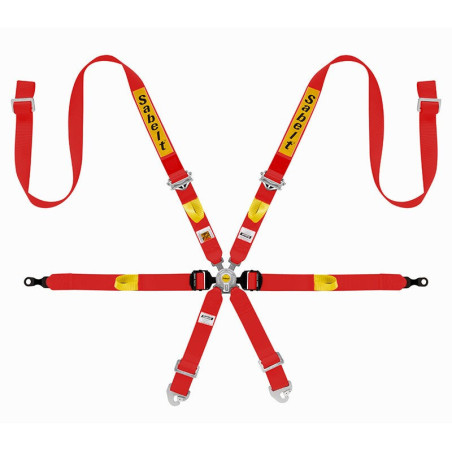 HARNESS 6 POINTS MIDDLE RANGE GT3 997-911 FIA8853-2016 RED