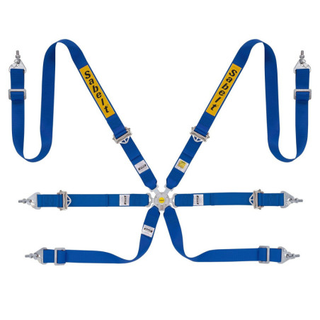 RALLY HARNESS 6 POINT ALUMINUM 2&quot FIA8853-2016 BLUE