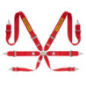 RALLY HARNESS 6 POINTS ALUMINUM 3&quot FIA8853-2016 RED