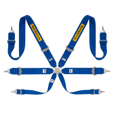 RALLY HARNESS 6 POINTS ALUMINUM 3&quot FIA8853-2016 BLUE