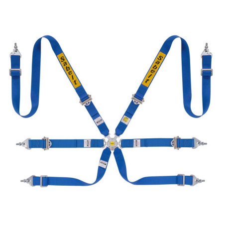 RALLY HARNESS 6 POINT STEEL 2&quot FIA8853-2016 BLUE