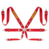 RALLY HARNESS 6 POINTS STEEL 3X3 FIA8853-2016 RED