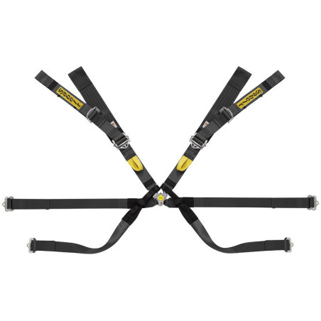 FORMULA HARNESS 8 POINTS 3&quot+2&quot ULTRALIGHT TOP RANGE+PULL UP, BLACK