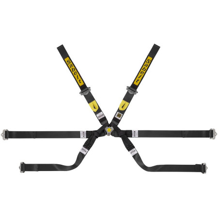 FORMULA HARNESS 6 POINTS 2&quot ULTRALIGHT TOP RANGE+PULL UP, BLACK