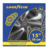 TAPACUBOS MONTREAL BICOLOR 15 NEGRO/PLATA GOODYEAR 4 UDS