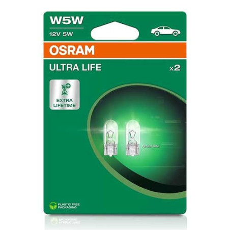 OSRAM ULTRALIFE 2825ULT-2BL W5W W2,1X9,5D 12V 5W