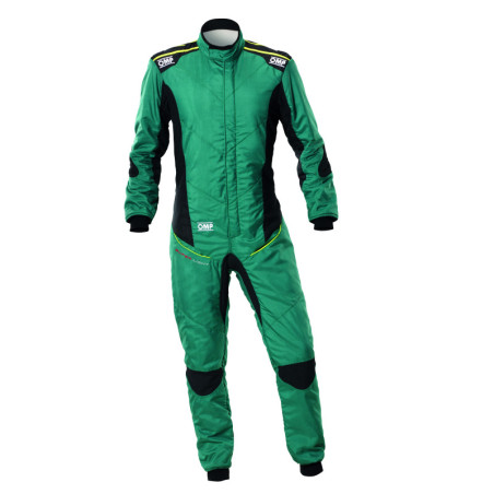 TRAJE DE CARRERAS OMP TECNICA SUPER LIGHT FIA 8856-2018 VERDE/FLUO AMARILLO TALLA 60