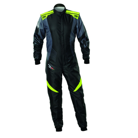 TRAJE DE CARRERAS KARTING OMP KS-2X ART  FIA 8877-2022 NEGRO / FLUO AMARILLO TALLA 50