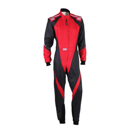 TRAJE DE CARRERAS KARTING OMP KS-3X FIA 8877-2022 (ADULTO) NEGRO / ROJO TALLA 48