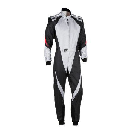 TRAJE DE CARRERAS KARTING OMP KS-3X FIA 8877-2022 (ADULTO) GRIS / NEGRO TALLA 50