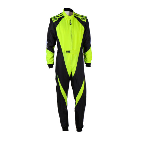TRAJE DE CARRERAS KARTING OMP KS-3X FIA 8877-2022 (ADULTO) NEGRO / AMARILLO FLUOR TALLA 58