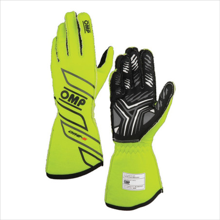 GUANTES OMP ONE-S MY2025 FIA 8856-2018 FLUO AMARILLO TALLA XL