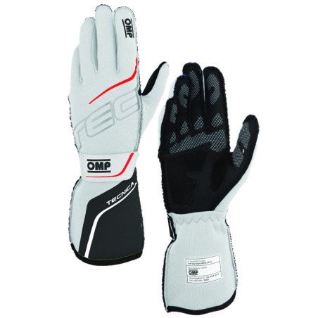 GUANTES OMP TECNICA FIA 8856-2018 BLANCO / ANTRACITA TALLA XL