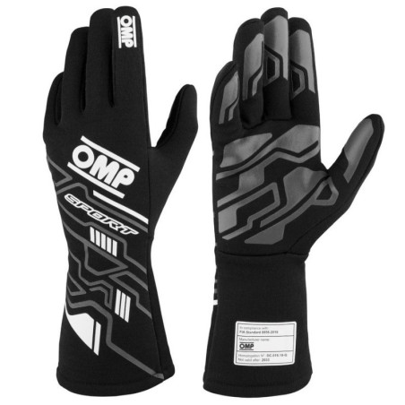 GUANTES OMP SPORT FIA 8856-2018 MY2025 NEGRO / BLANCO TALLA S