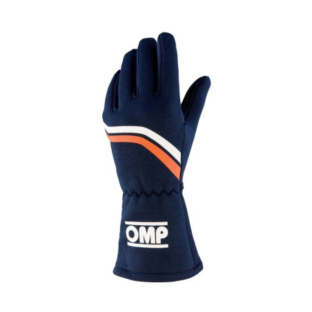 GUANTES OMP DIJON FIA 8856-2018 MY2025 NAVY AZUL / FLUO NARANJA TALLA XL