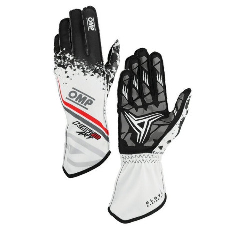 GUANTES OMP KARTING KS-2 ART MY2025 BLANCO / NEGRO / RED TALLA XL
