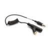 ADAPTADOR EXTENSION - HEMBRA 4 PIN STD+RCA : MACHO 4 PIN STD - L_15CM - CABLE ENROLLADO
