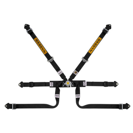 ARNES SABELT 6 PUNTOS FORMULA ALUMINIO FIA8853-2016 NEGRO