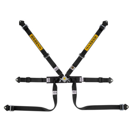 ARNES SABELT 6 PUNTOS FORMULA  ACERO FIA8853-2016 2" PULL UP COLOR NEGRO