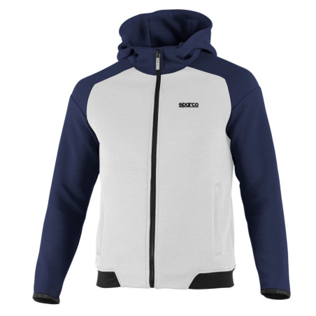 SUDADERA SPARCO CON CAPUCHA Y CREMALLERA WH/BM TALLA XS