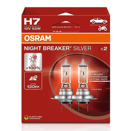 OSRAM NIGHT BREAKER SILVER 64210NBS-2HB H7 PX26D 12V 55W