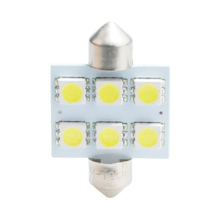 L052W - C5W 36MM 6XSMD5050 12V BLANCO | 10 UDS