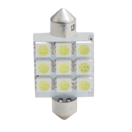 L059W - C5W 41MM 9XSMD5050 12V BLANCO | 10 UDS