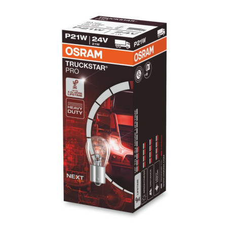 OSRAM TRUCKSTAR PRO NEXTGEN +120% BA15S 24V 21W | 10 UDS