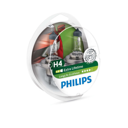 PHILIPS H4 LONGLIFE ECOVISION 12V60/55 P43T-38 S2