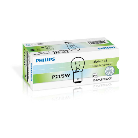 PHILIPS P21/5W LONGLIFE ECOVISION 12V41050 BAY15D CP | 10 UDS
