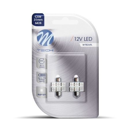 BLISTER 2X LED L027B - C5W 31MM 6XSMD5050 AZUL