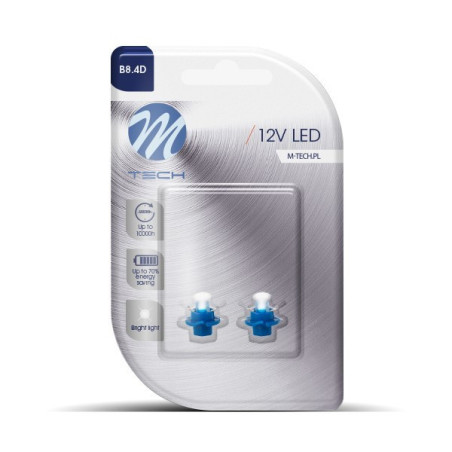 BLISTER 2X LED L049B - B8.4D CÓNCAVO AZUL