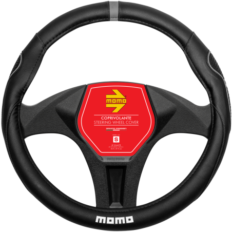 FUNDA DE VOLANTE MOMO SUPERGRIP NEGRA Y GRIS PU