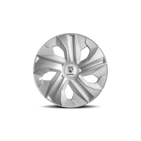 TAPACUBOS MOMO BLADE PLATA MATE CARBÓN 14 - 4 PIEZAS
