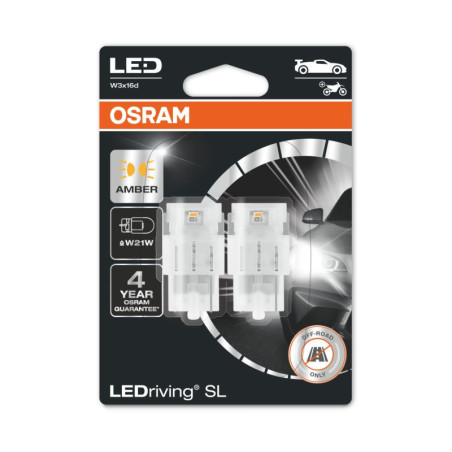 OSRAM LEDRIVING® 7505DYP-02B 1,3W/12V W3X16D ≠ W21W AMBER