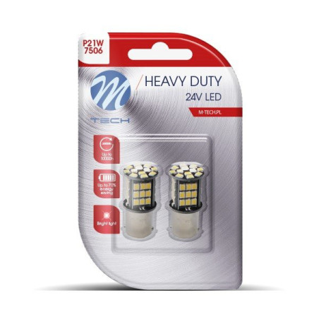 BLISTER 2X M-TECH HD LB9354 BA15S 48XSMD2835 CANBUS 24V WHITE