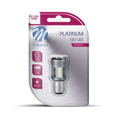 BLISTER M-TECH PLATINUM LB853W-01B - 1157 P21/5W, 12-24V 1X DIODA LED 12X3030SMD, CANBUS, WHITE
