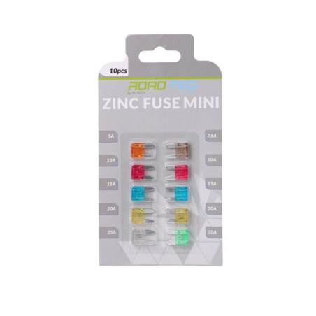 ZINC FUSE MINI BLISTER CARD PACKING 10 PCS (5A, 7,5A, 10A X2, 15A X2, 20A X2, 25A, 30A)