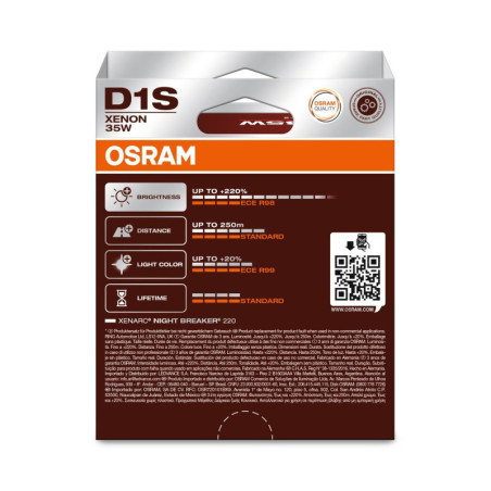 OSRAM NIGHT BREAKER LASER XENARC GEN2 66140XN2-2HB D1S PK32D-2 85V 35W